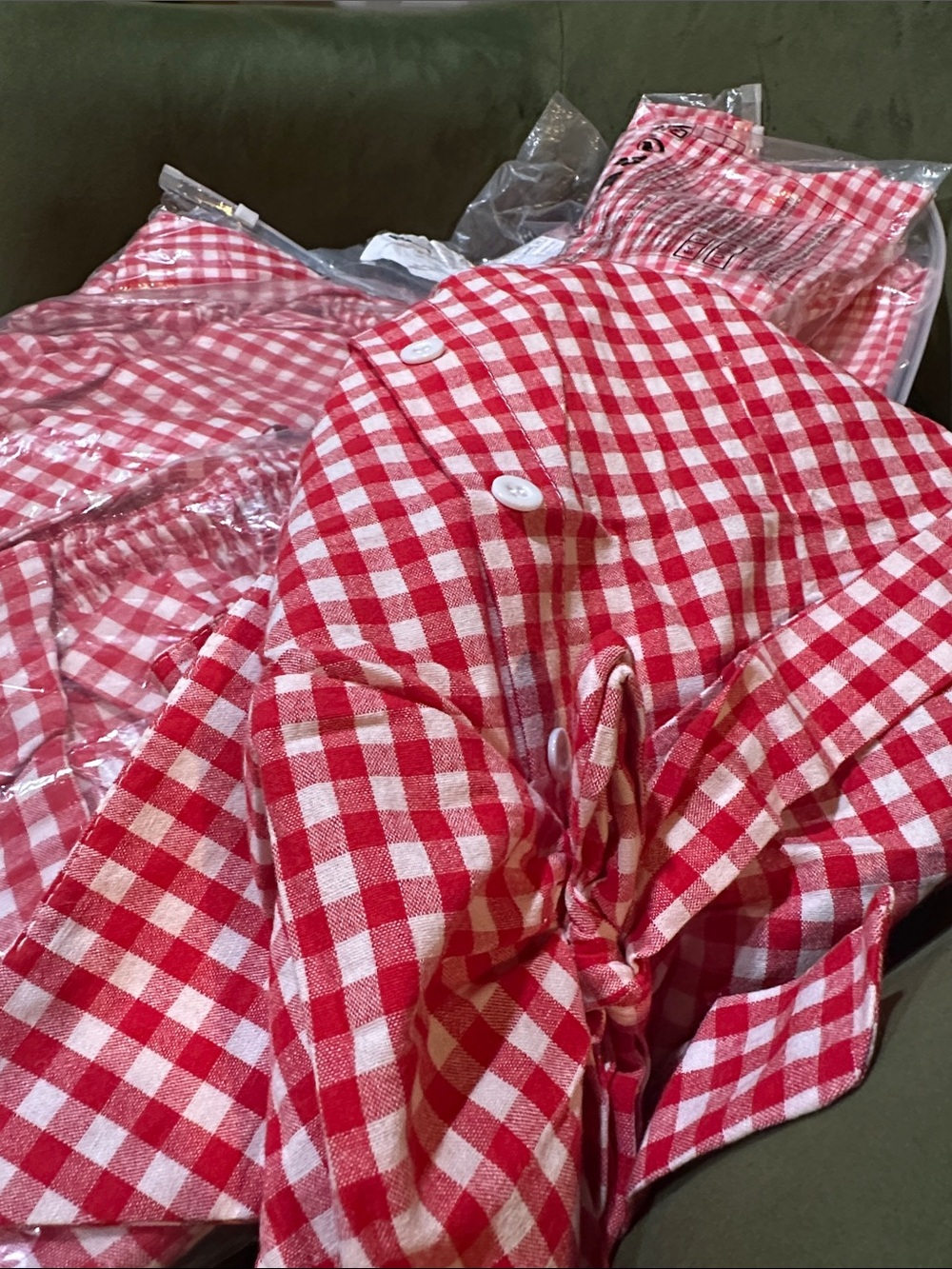 Red & White Gingham Plaid Halter Bow Tie-Front Top New Boutique - Picture 6 of 6